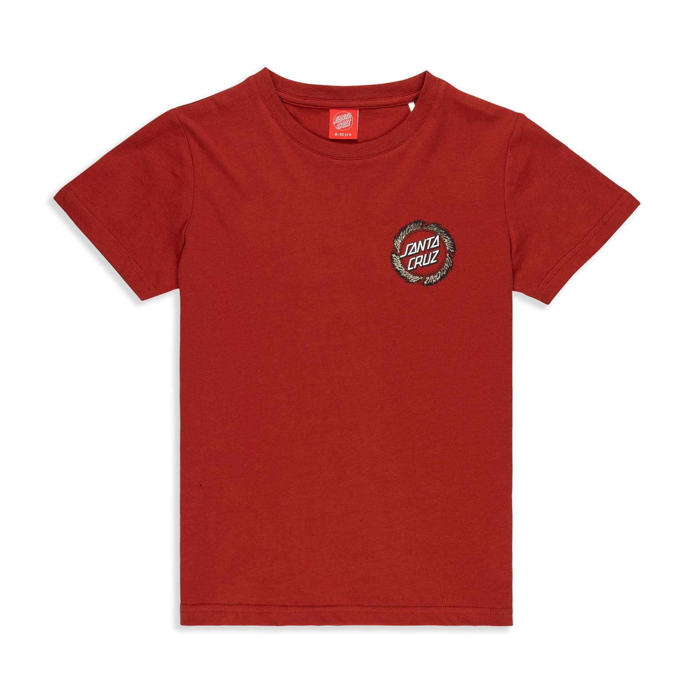 Santa Cruz Youth Classic Flame Ringed Dot Tee Dark Rust - SCA-YTE-1780