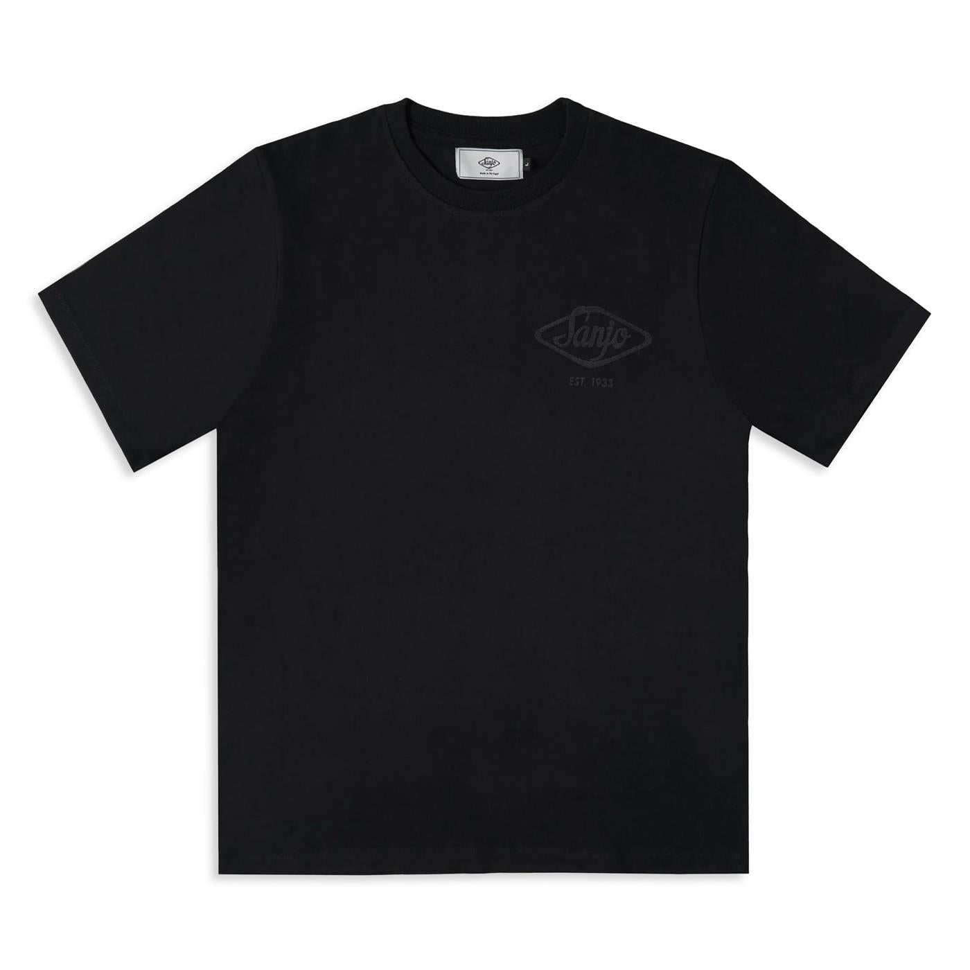 Sanjo Flocked Logo T-Shirt All Black - SFLT_COT_001