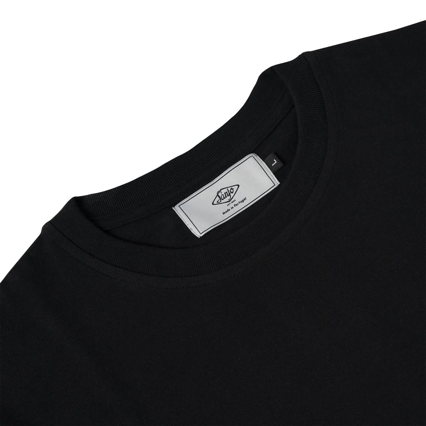 Sanjo Flocked Logo T-Shirt All Black - SFLT_COT_001