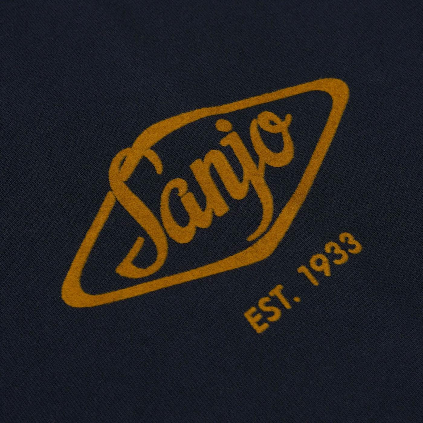 Sanjo Flocked Logo T-Shirt Navy - SFLT_COT_010