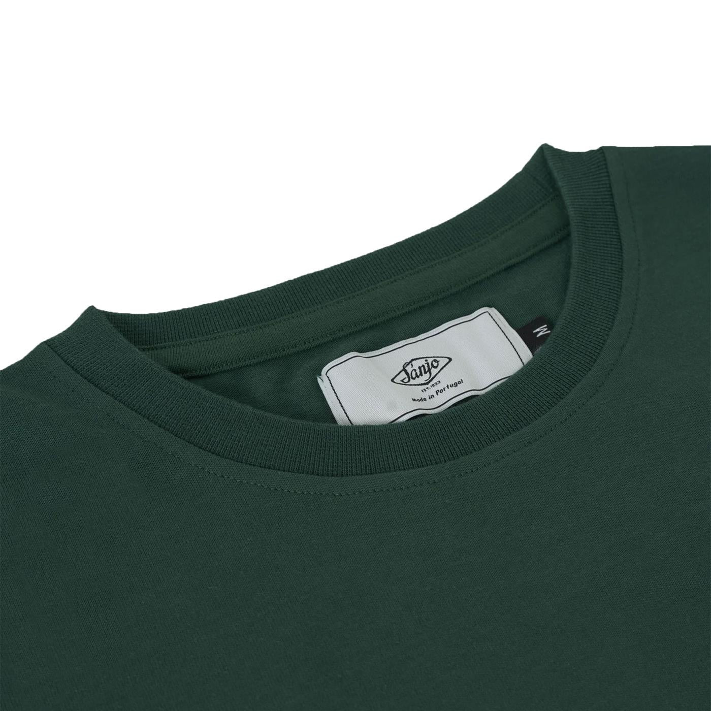 Sanjo Flocked Logo T-Shirt Bottle Green - SFLT_COT_018