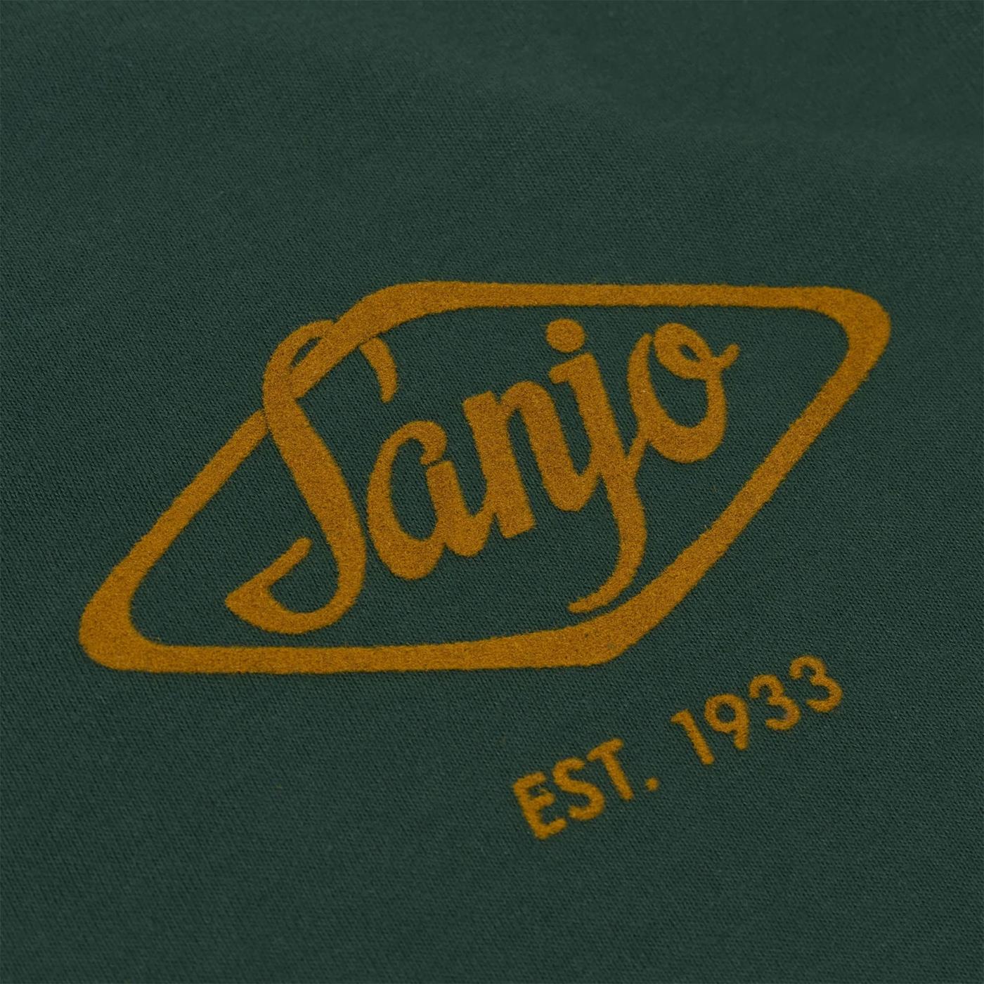 Sanjo Flocked Logo T-Shirt Bottle Green - SFLT_COT_018