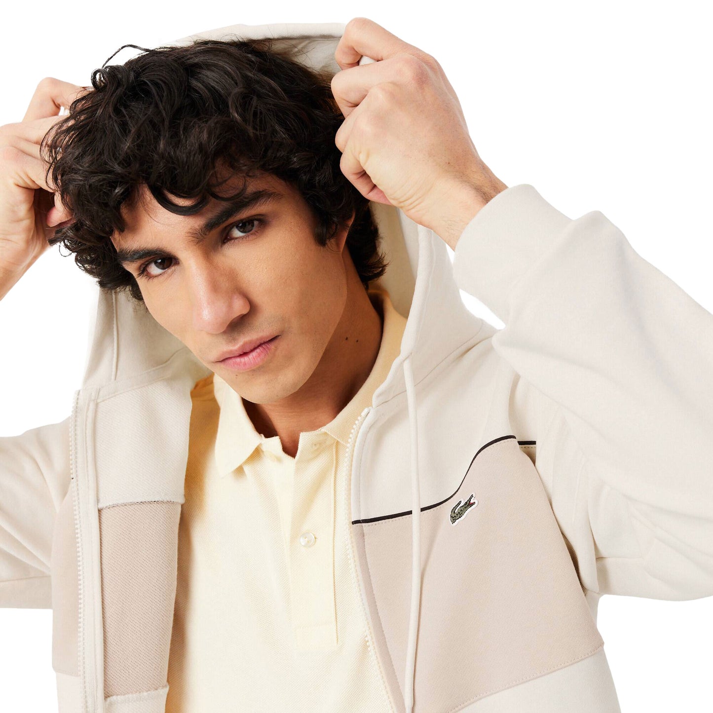 Lacoste Colour-Block Zipped Hoodie Laponie/Lionne - SH0892-3RR
