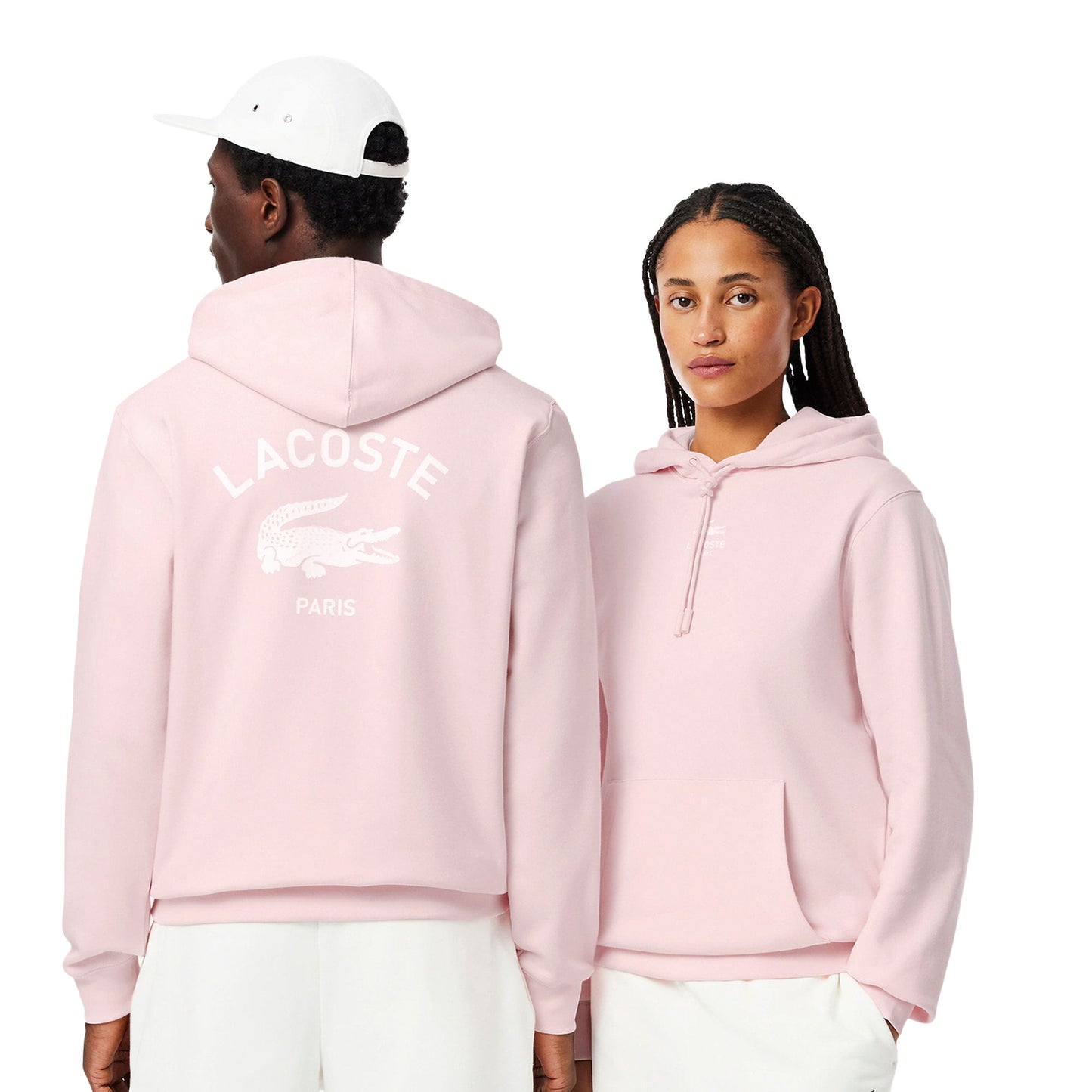 Lacoste Print Hoodie Flamant - SH2740-T03