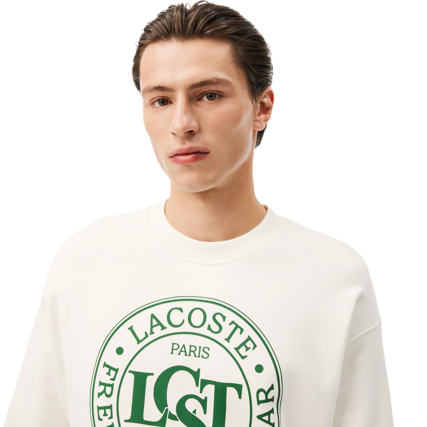 Lacoste Loose Fit Graphic Sweatshirt Flour - SH2897-70V