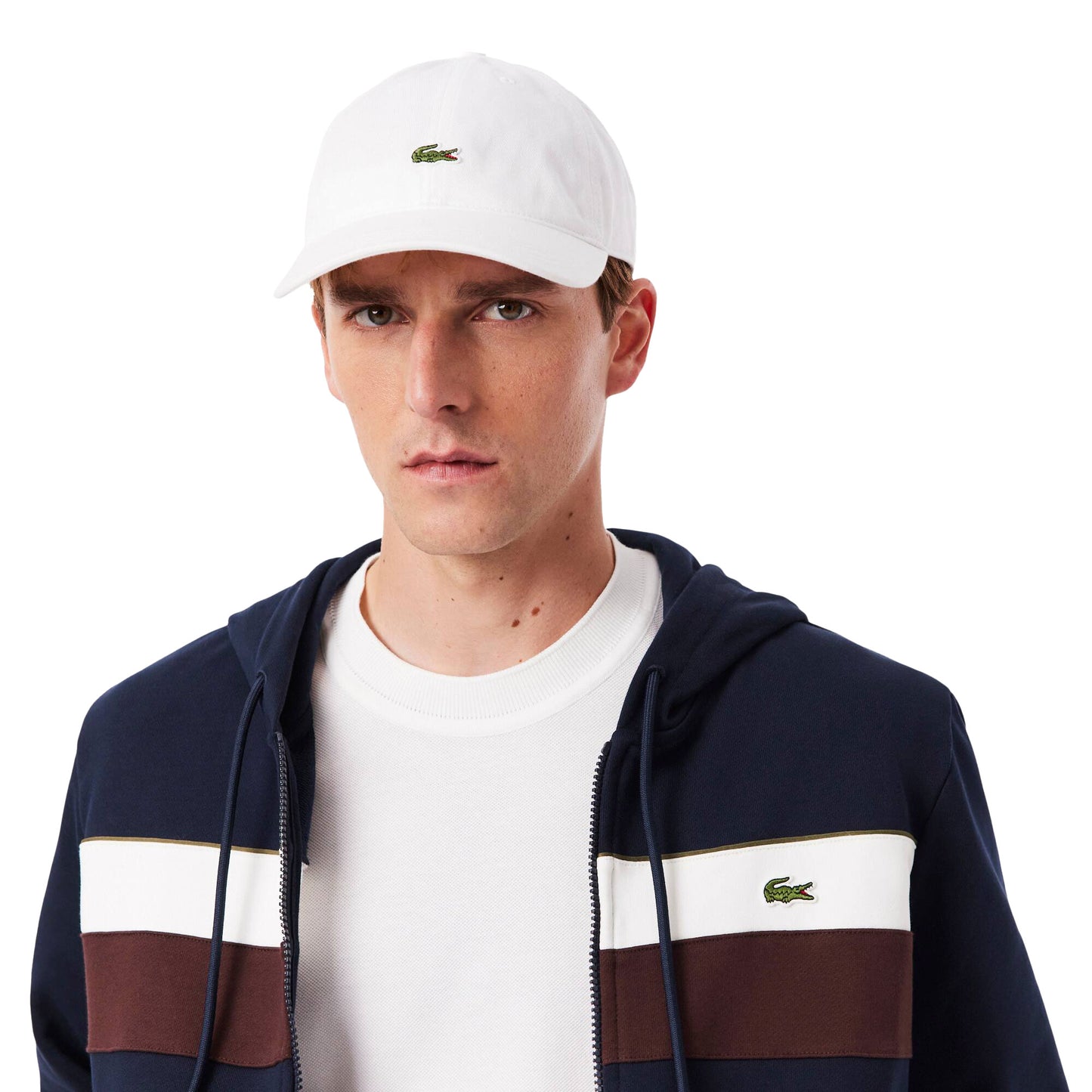 Lacoste Zipped Colour-Block Hoodie Navy/Flour-Vermouth - SH5913-6WZ