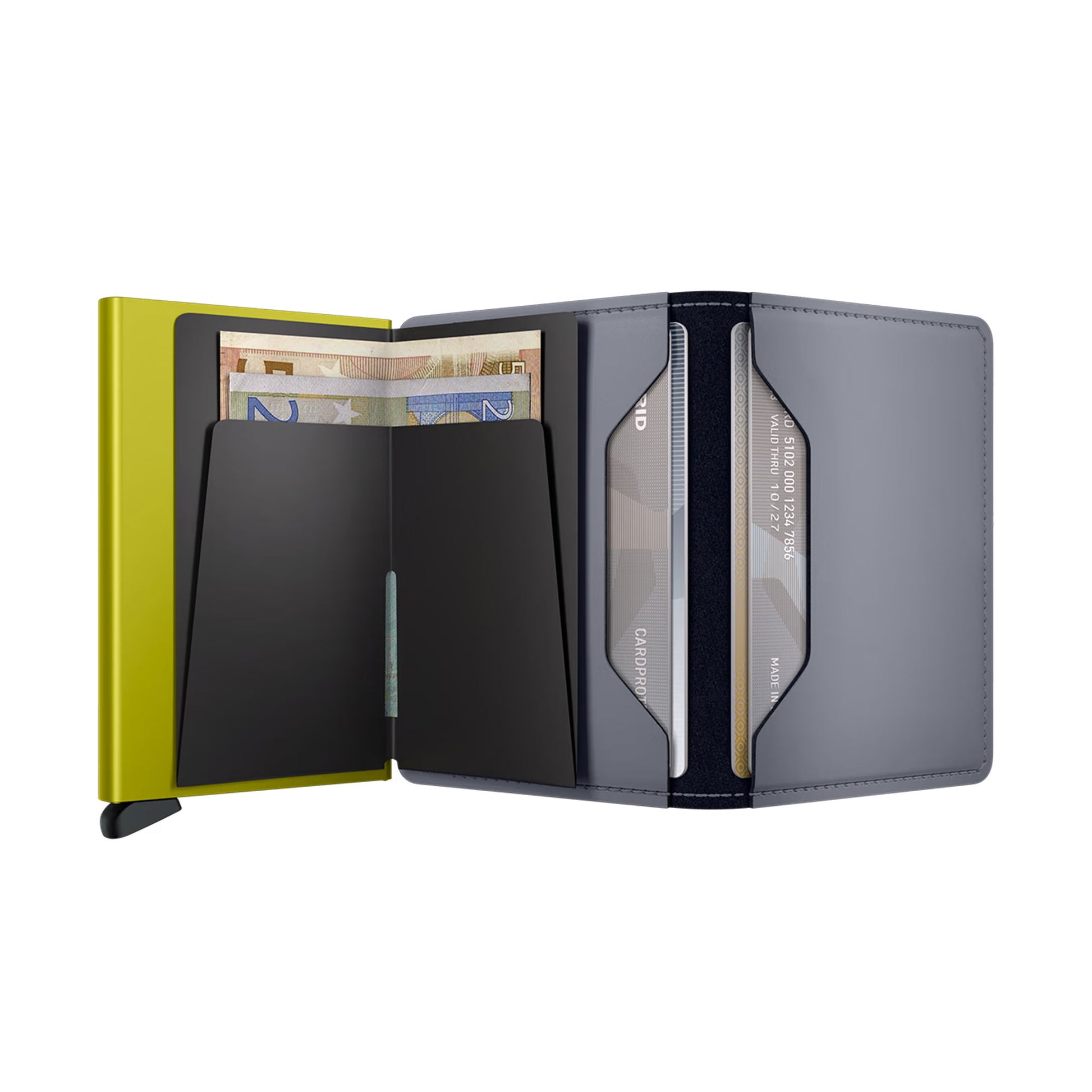 Secrid Slimwallet Matte Grey & Lime  - SMGREYLIME