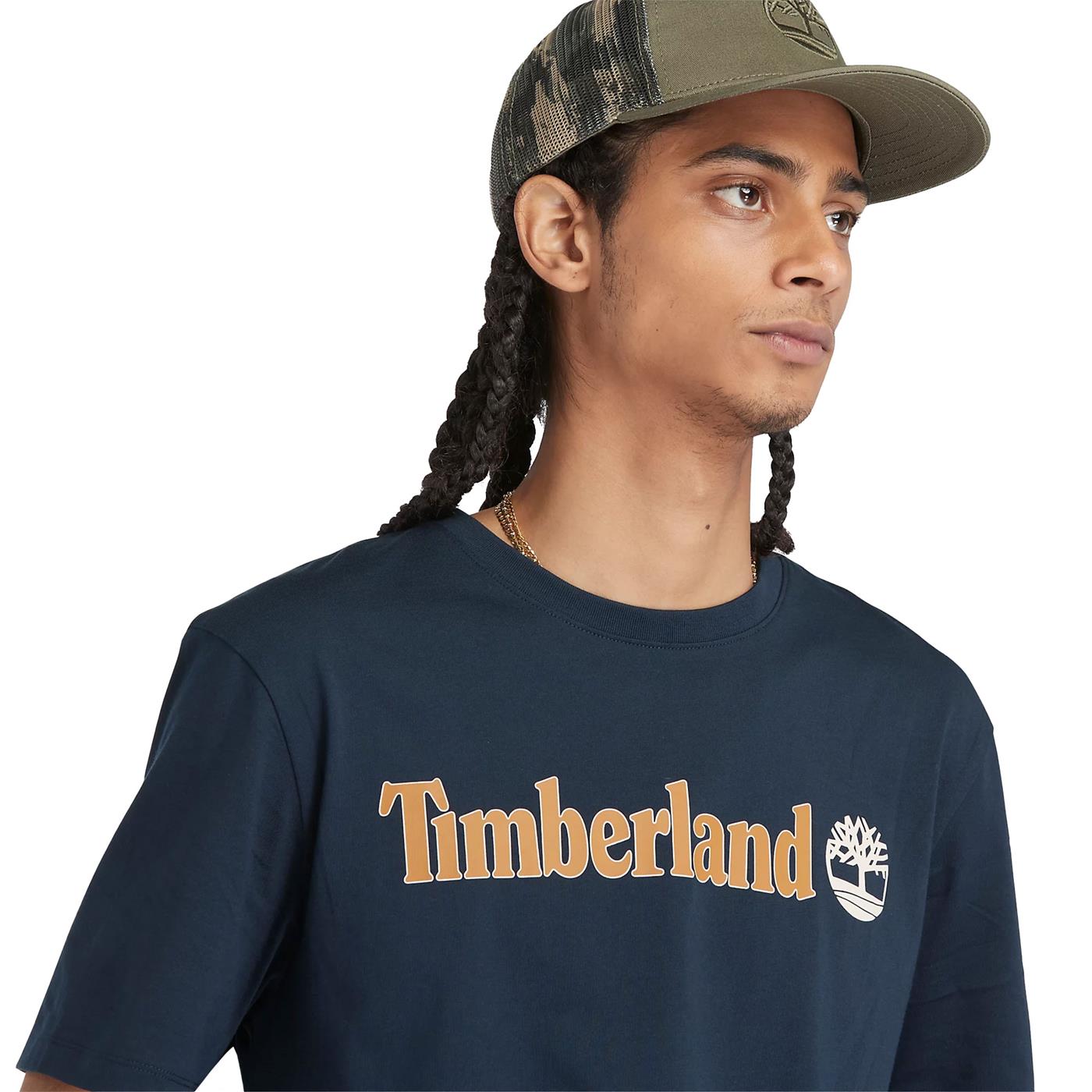Timberland Kenn Linear Logo SS Tee Dark Sapphire - TB0A5UPQ4331