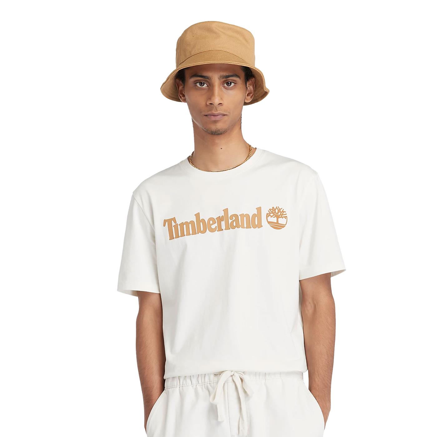 Timberland Kenn Linear Logo SS Tee Vintage White - TB0A5UPQCM91