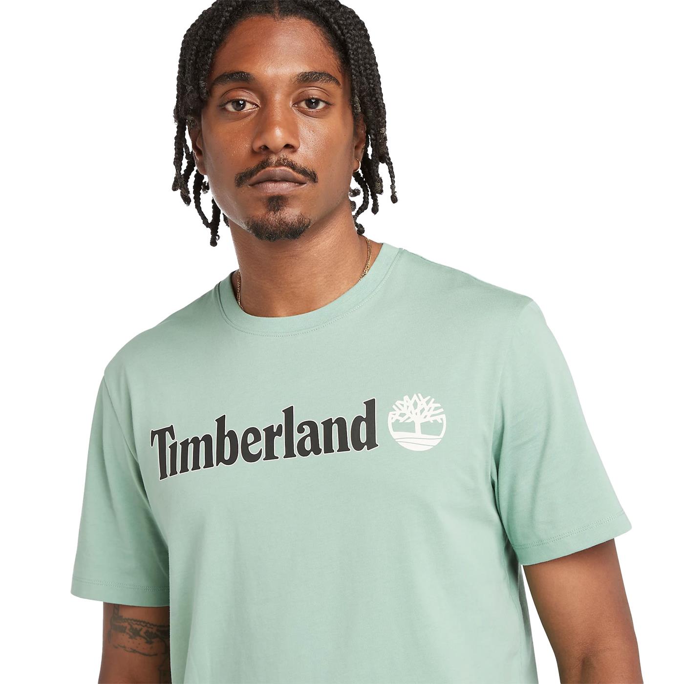 Timberland Kenn Linear Logo SS Tee Granite Green - TB0A5UPQEW01