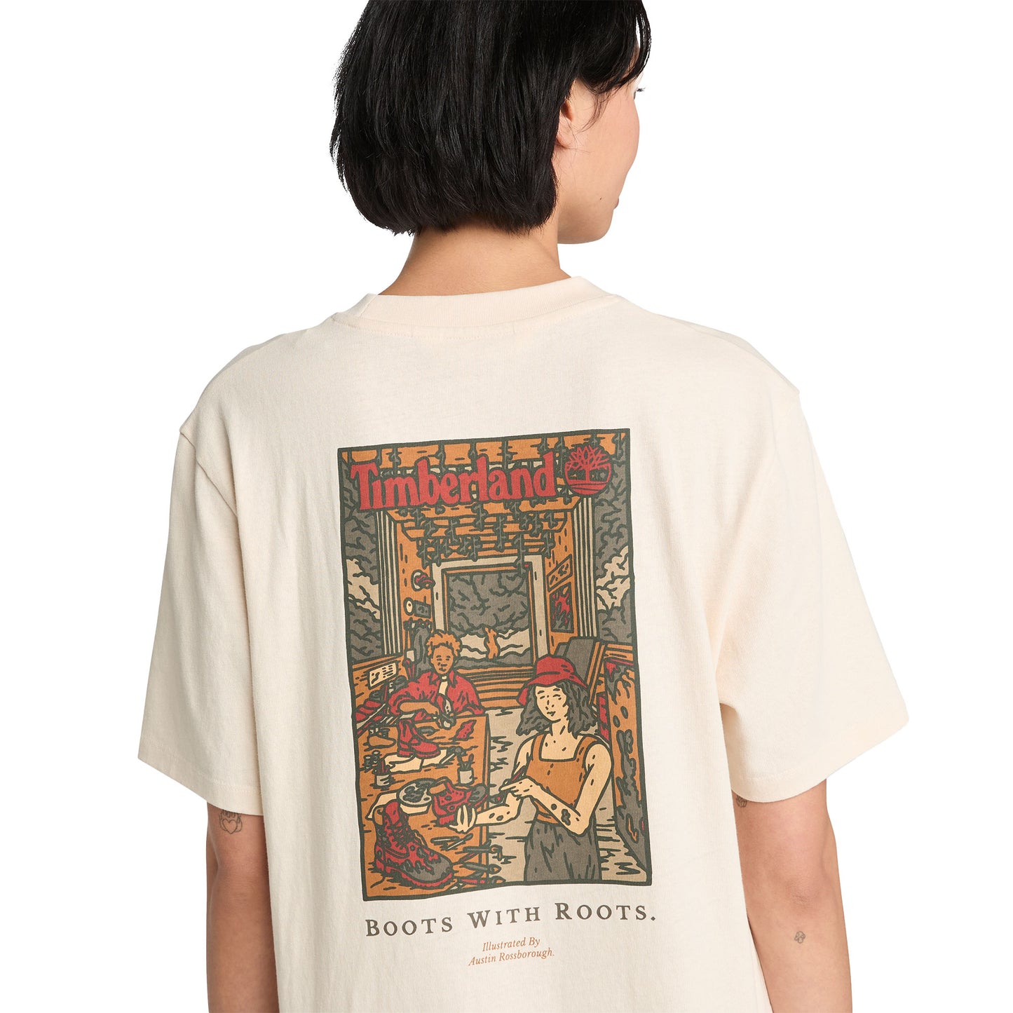 Timberland Washed Boot Lab Back Graphic Tee Undyed - TB0A6DPDCR31