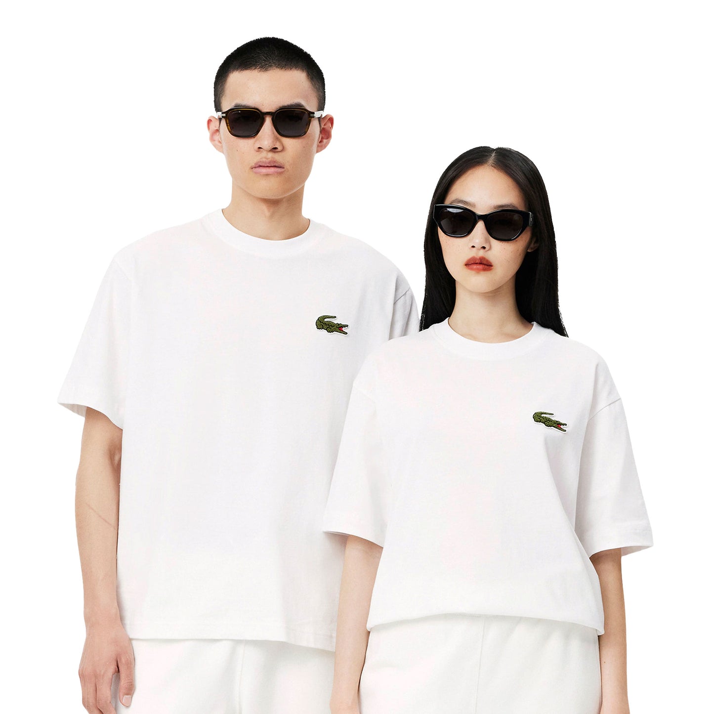 Lacoste Loose Fit Heavy Cotton Badge T-Shirt White - TH2745-001