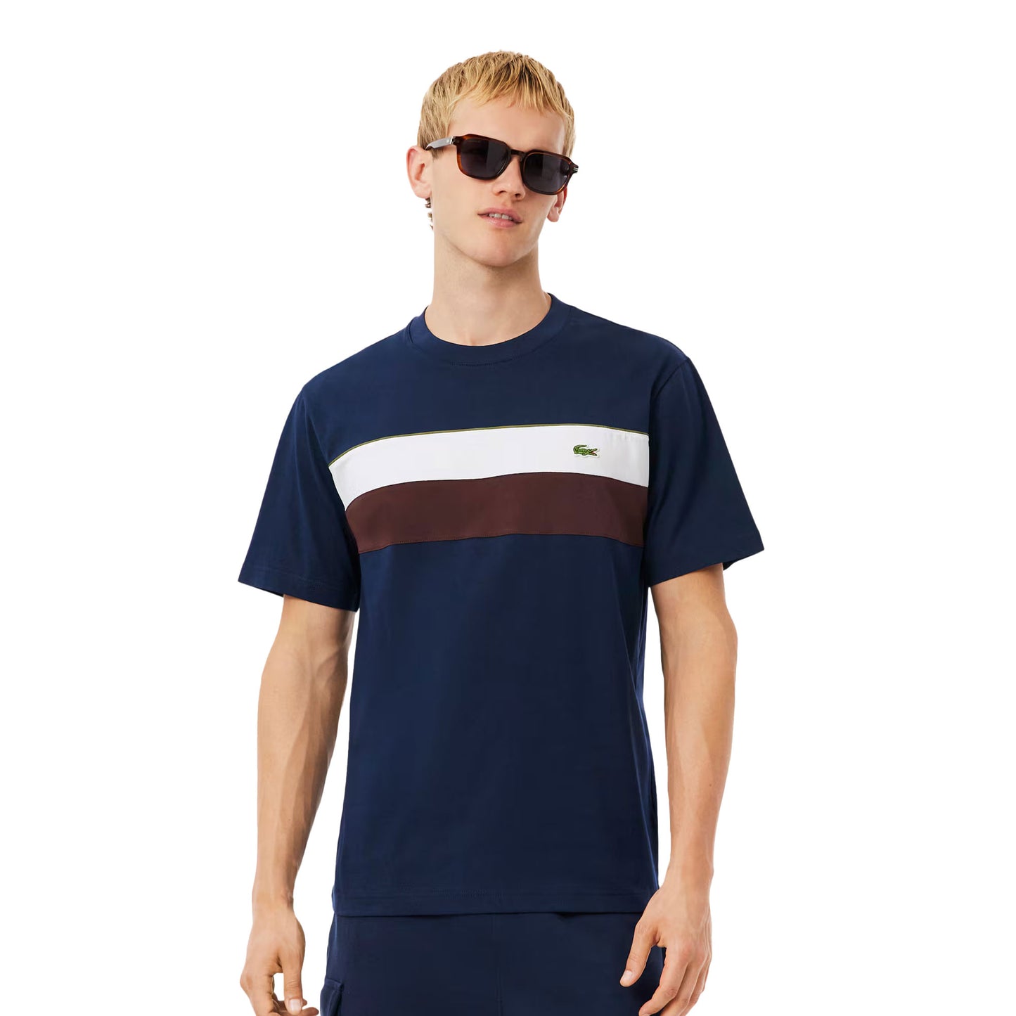 Lacoste Jersey Colour-Block T-Shirt Marine/Farine-Vermouth - TH5890-6WZ