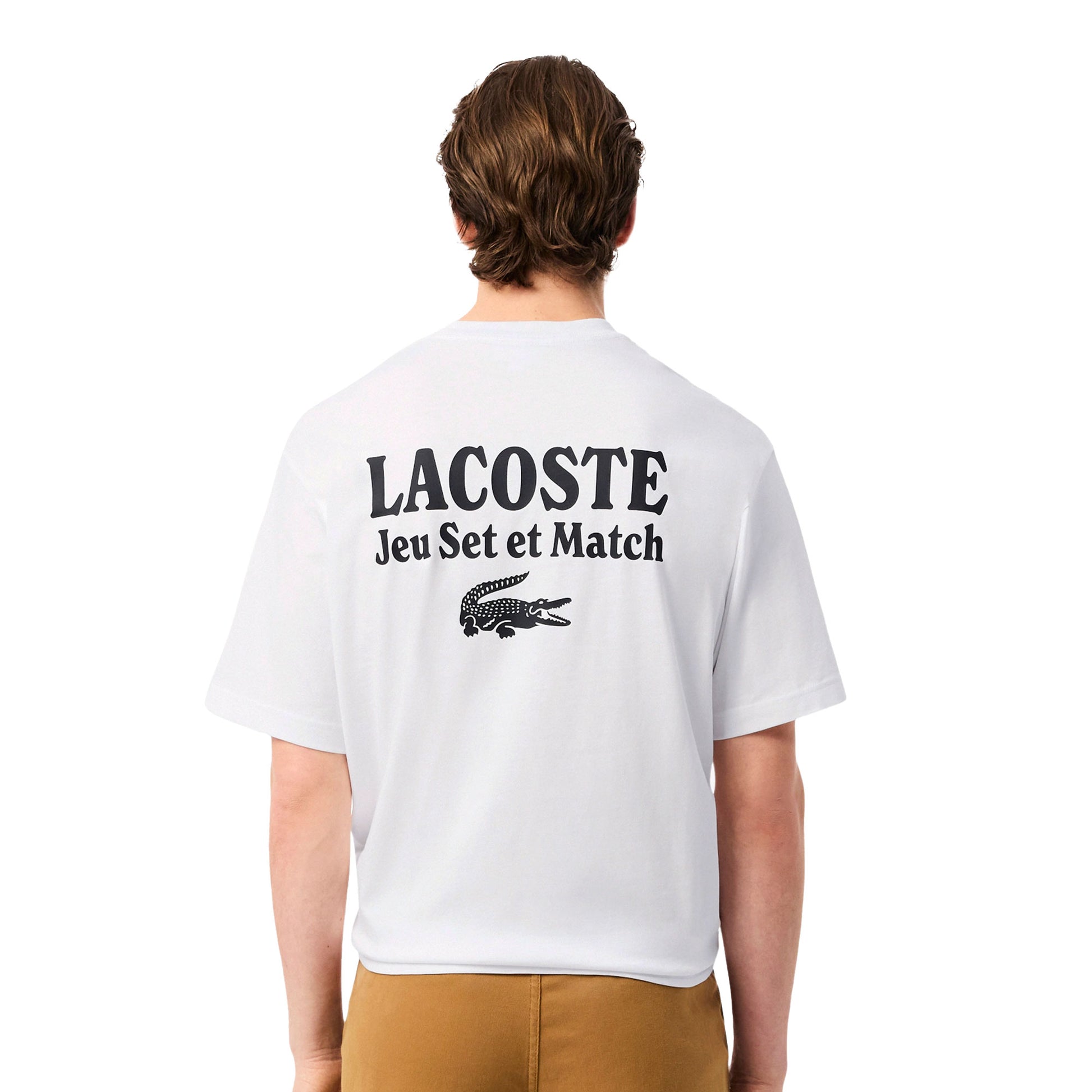 Lacoste Loose Fit Heavy Jersey Printed T-Shirt White  - TH5950-001