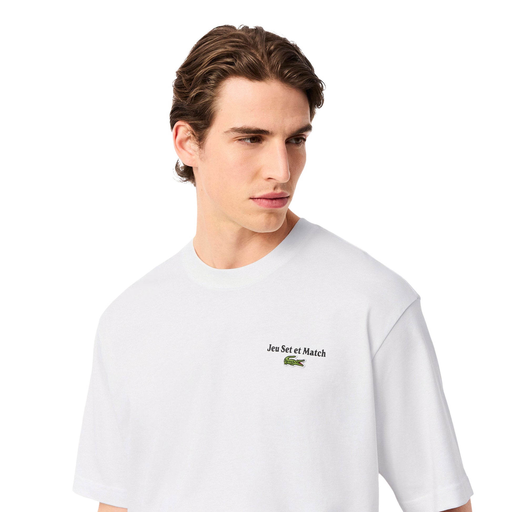 Lacoste Loose Fit Heavy Jersey Printed T-Shirt White  - TH5950-001