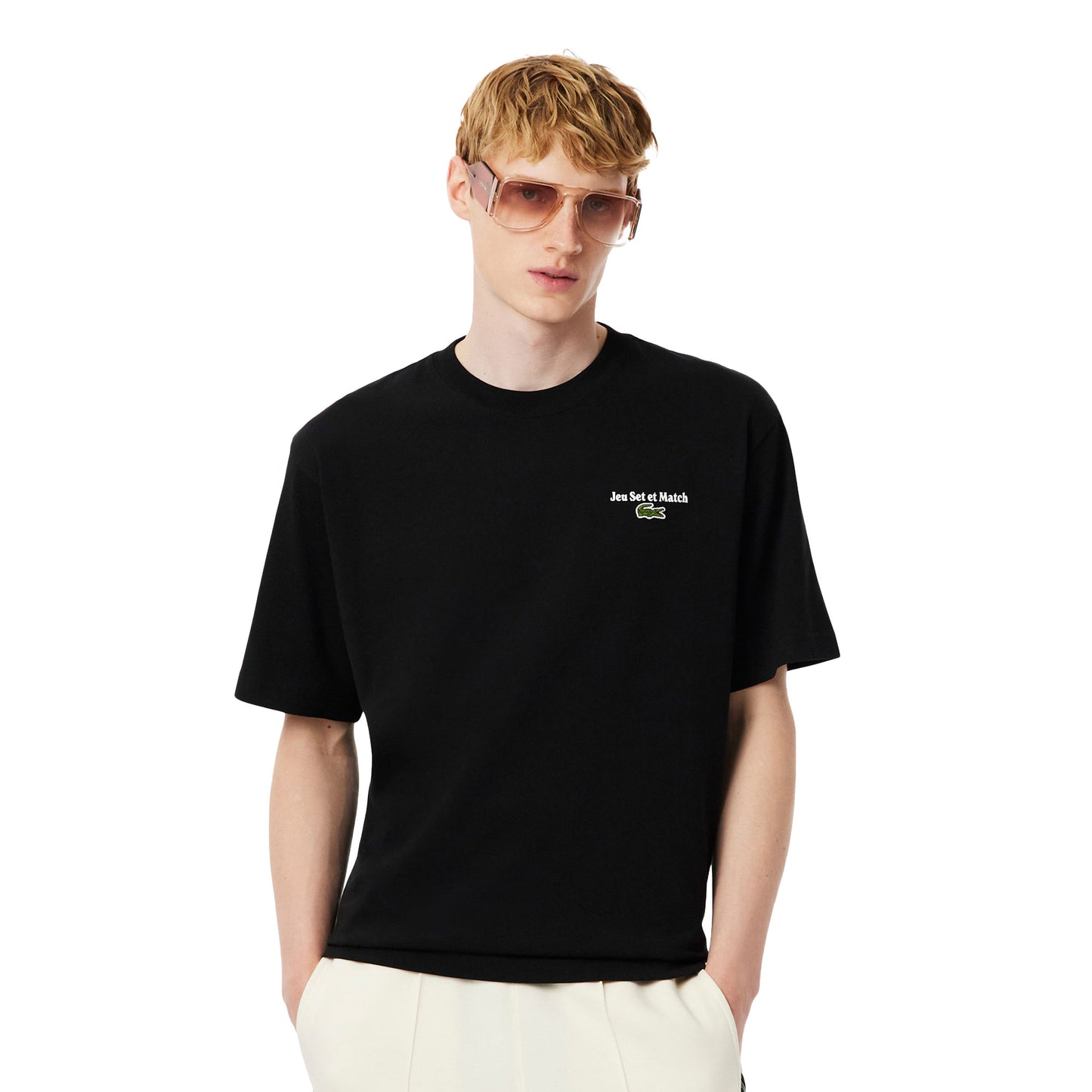 Lacoste Loose Fit Heavy Jersey Printed T-Shirt Black - TH5950-031