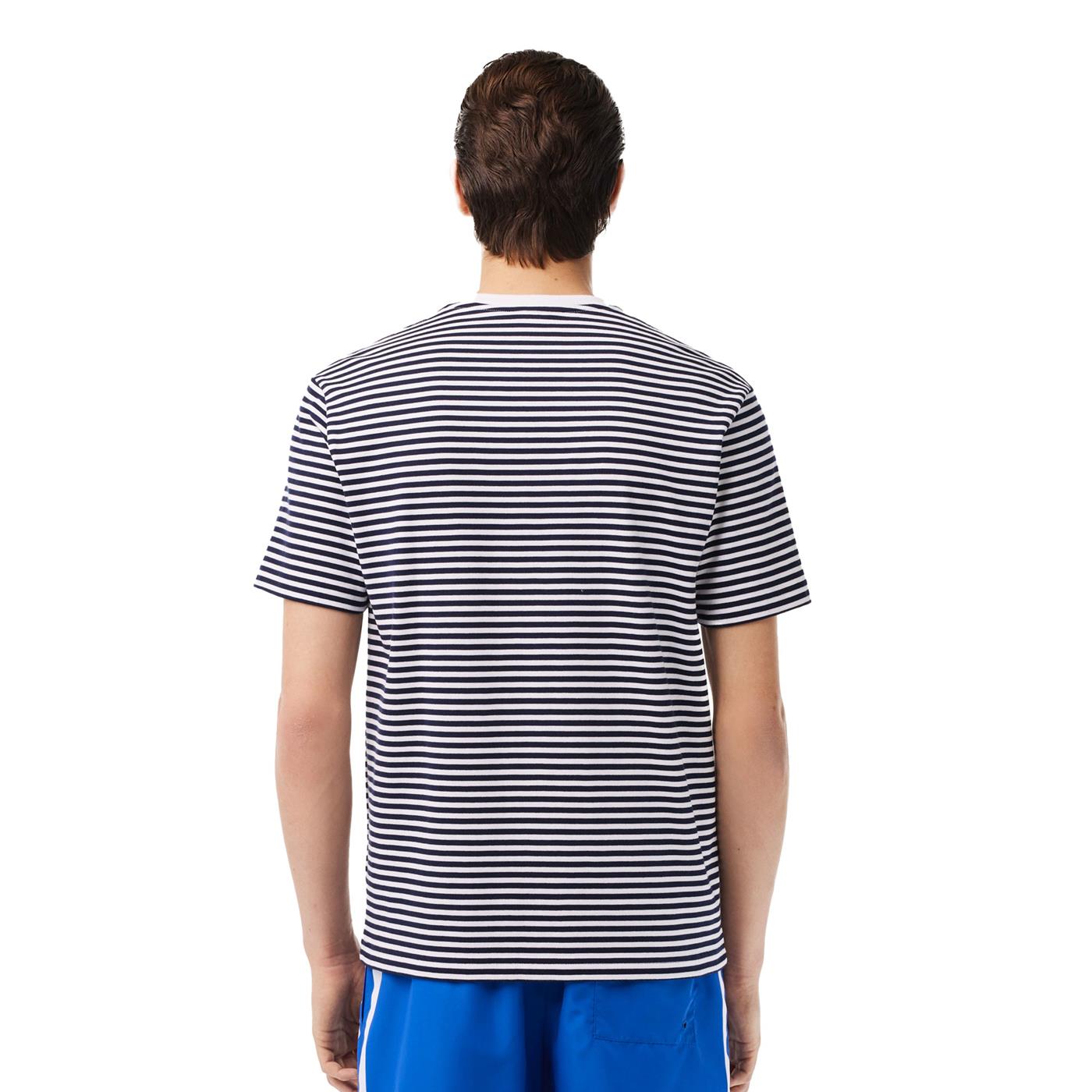 Lacoste Heavy Cotton Striped T-Shirt White/Navy - TH9749-522