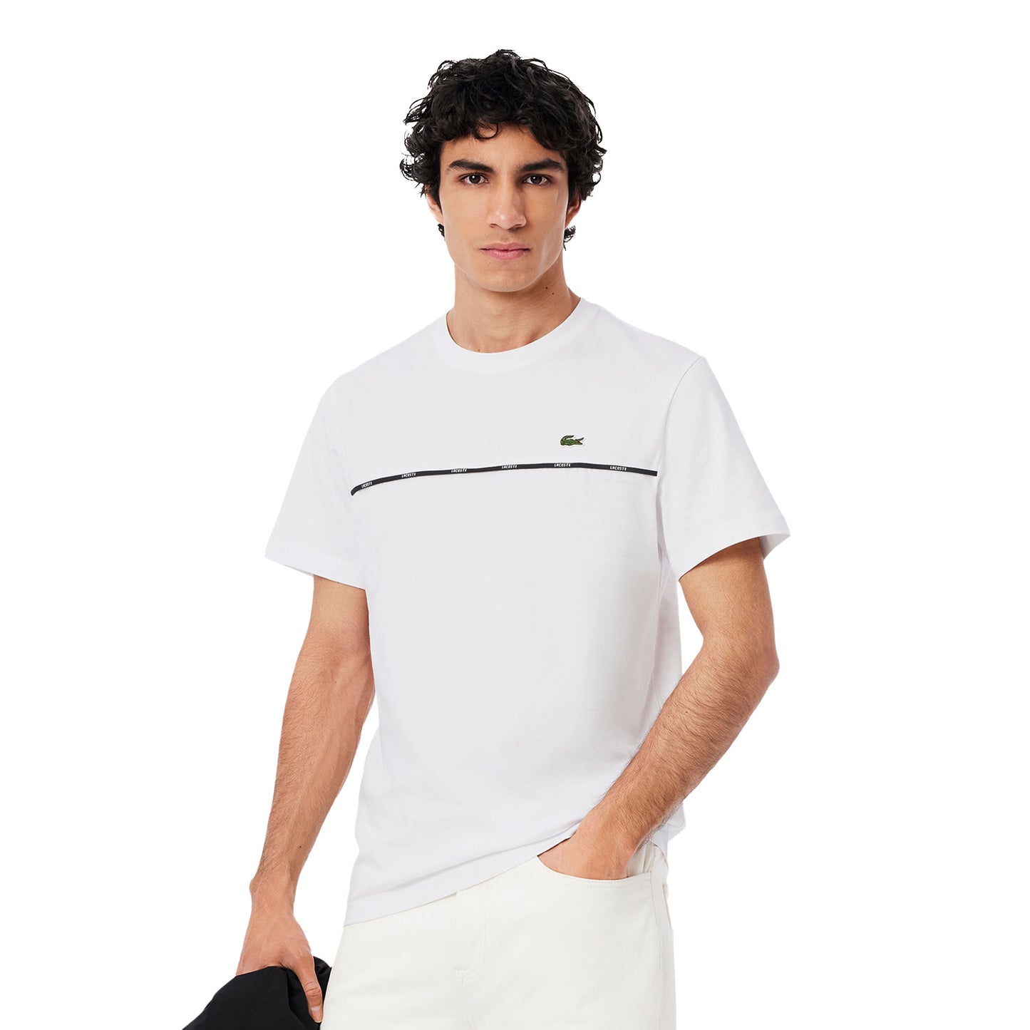 Lacoste Trim Cotton Jersey T-Shirt White - TH9842-001