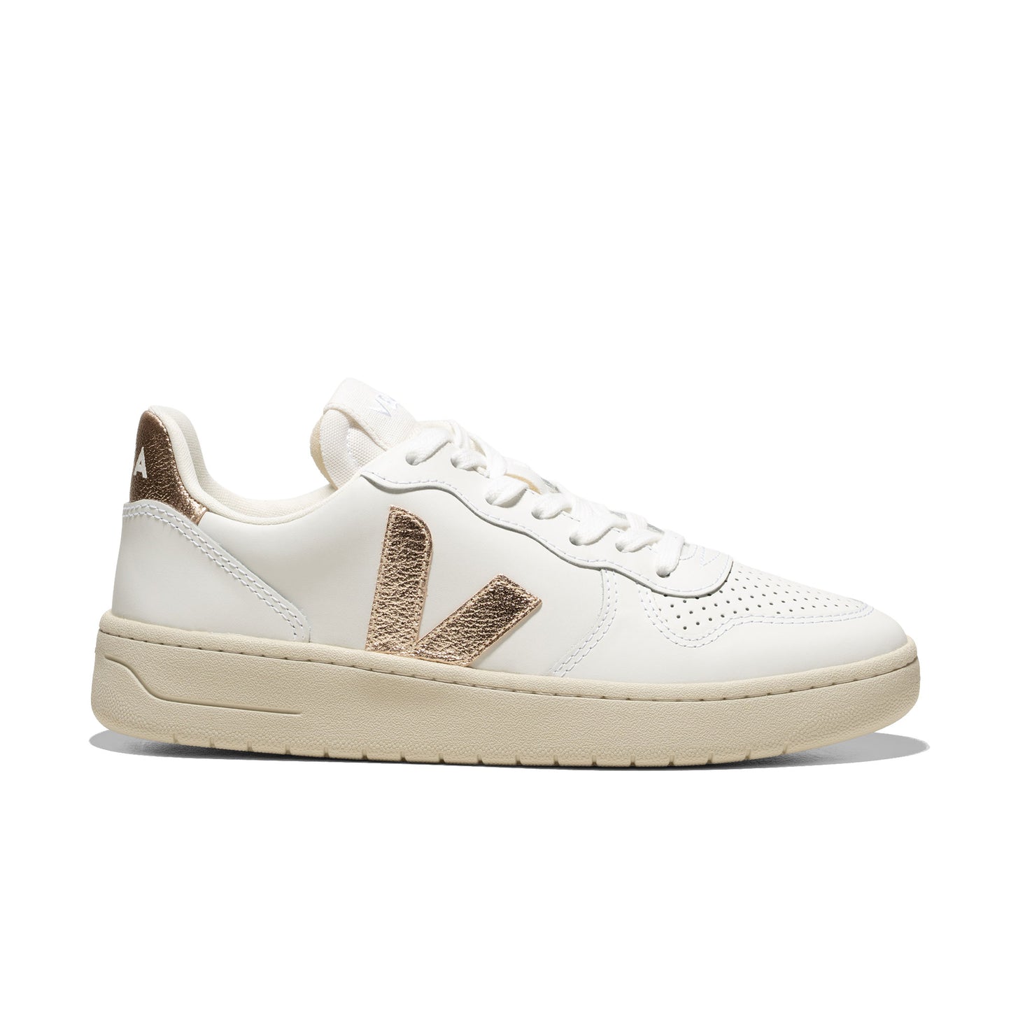 Veja V-10 Leather Extra-White/Platine - VI0220737