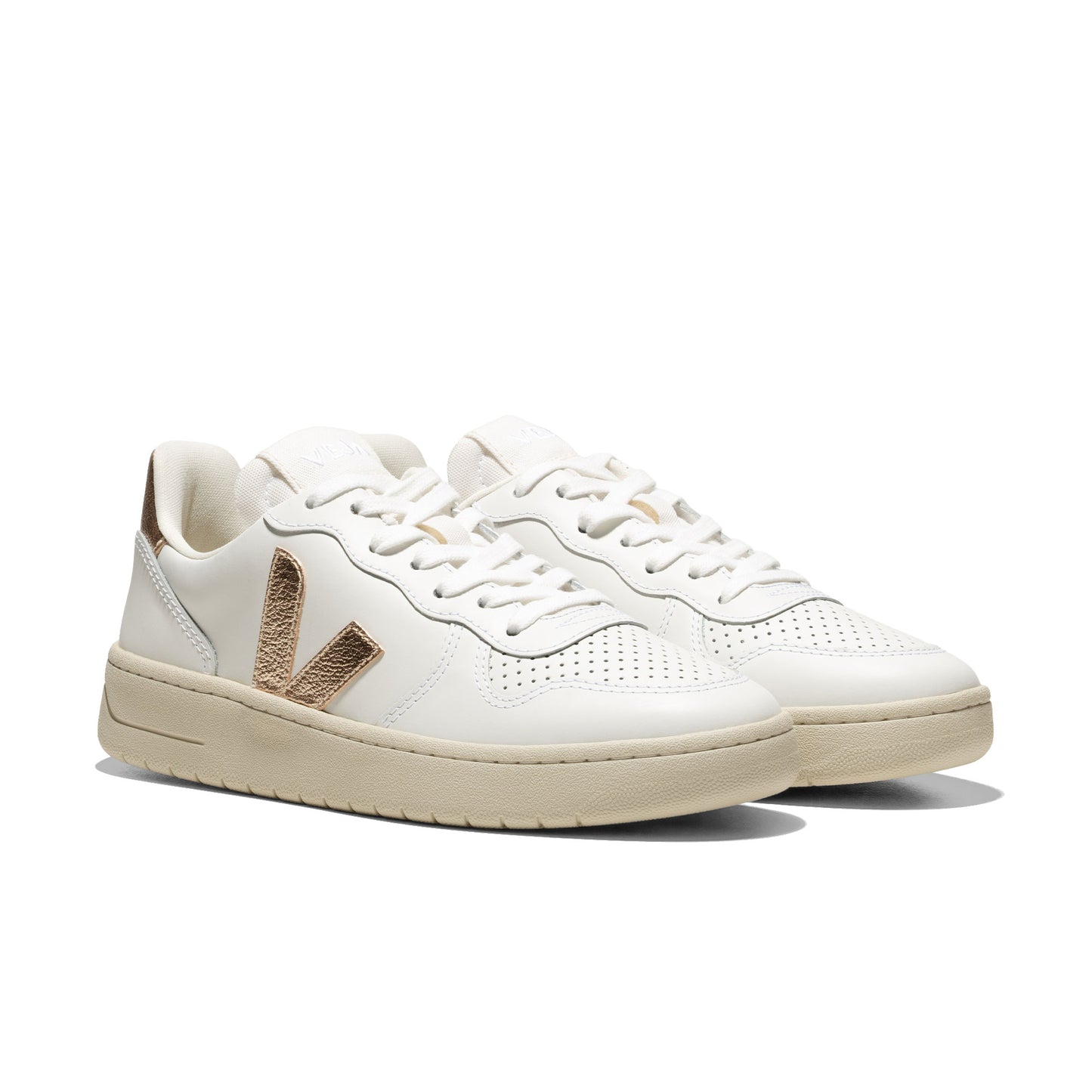 Veja V-10 Leather Extra-White/Platine - VI0220737