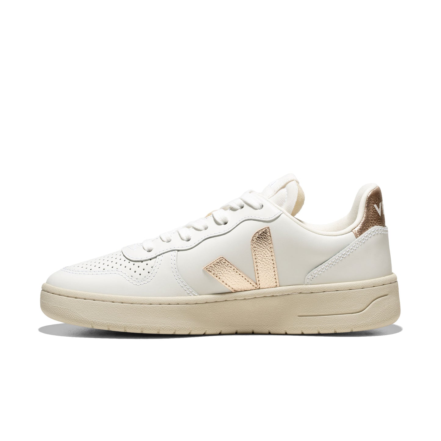 Veja V-10 Leather Extra-White/Platine - VI0220737