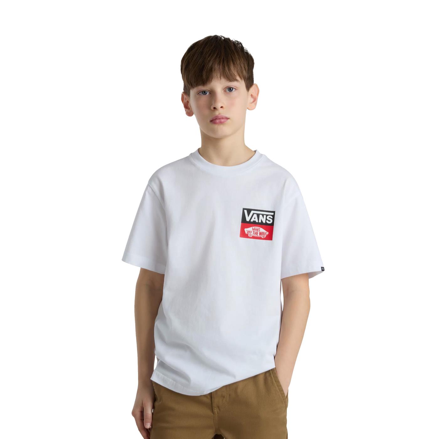 Vans Boys OG Logo SS T-Shirt White  - VN000GDGWHT1