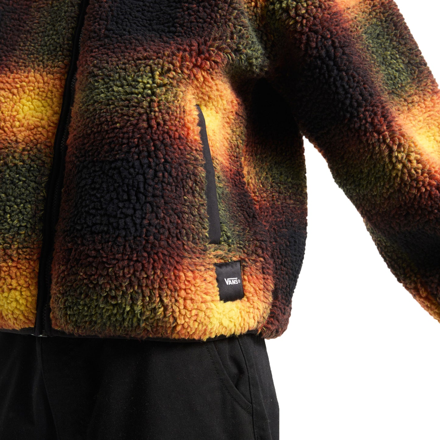 Vans Heights Sherpa Full-Zip Black/Herritage Mustard - VN000PTBF0W1