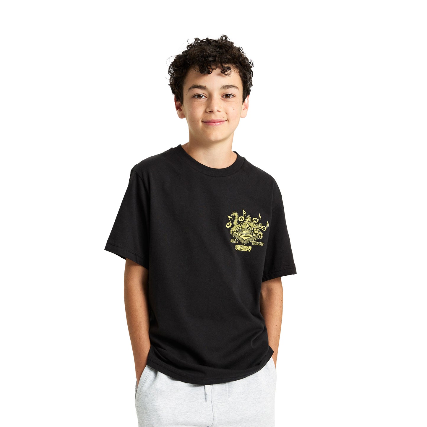 Vans Boys Scratched Records SS Tee Black - VN000RCGBLK1