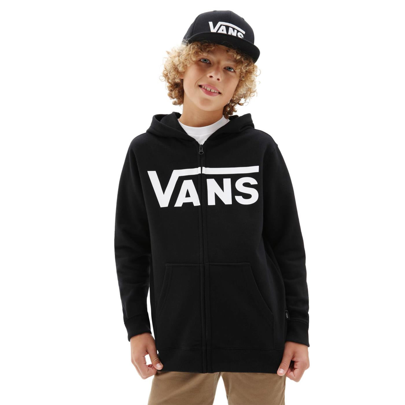 Vans Boys Vans Classic Zip PO Black/White - VN0A45AEY281