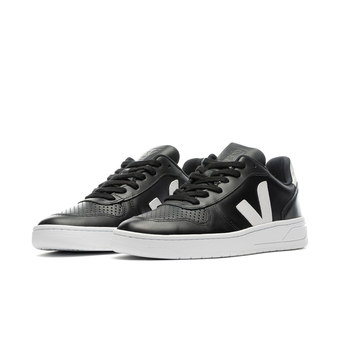 Veja V-10 Leather Black/White/White-Sole - VX022268