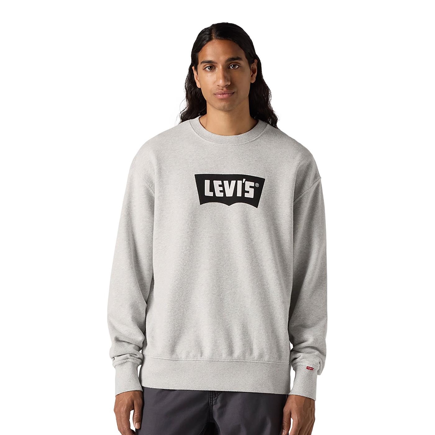 Levis Premium Graphic Crew Vintage BW Logo Two Light Heather  - 000MS-0013
