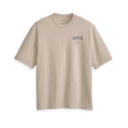 Levis LSE Half Sleeve Tee Zipper Radio Back Print Vtg Khaki  - 006IG-0000