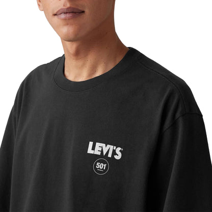 Levis LSE Half Sleeve Tee Zipper Radio Back Print Jet Black  - 006IG-0002