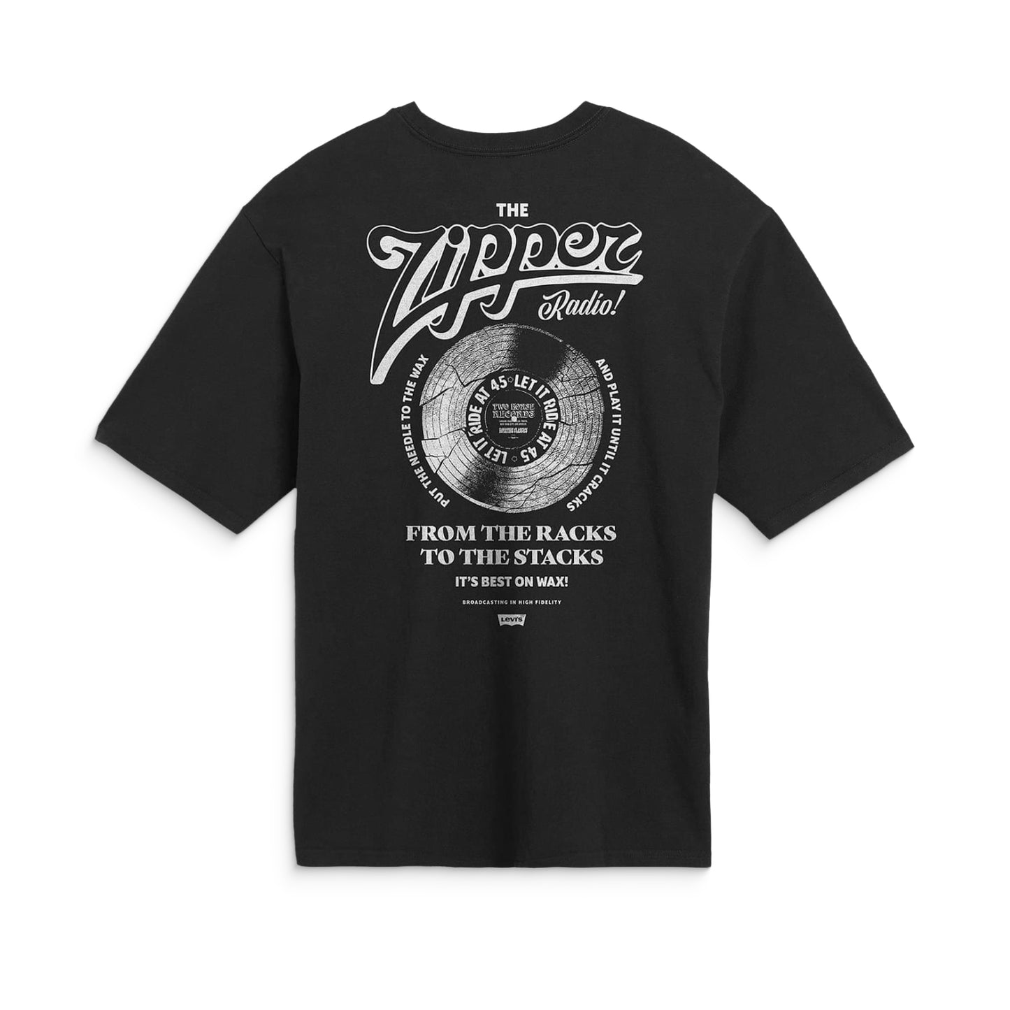 Levis LSE Half Sleeve Tee Zipper Radio Back Print Jet Black  - 006IG-0002