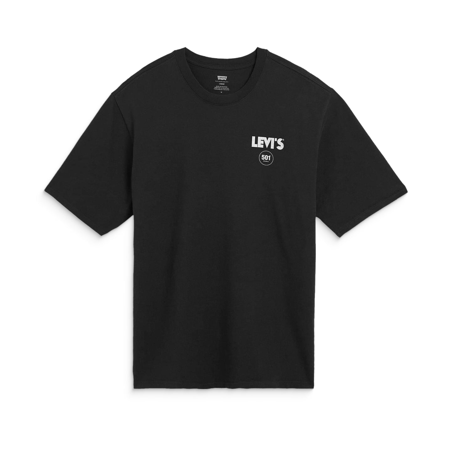 Levis LSE Half Sleeve Tee Zipper Radio Back Print Jet Black  - 006IG-0002