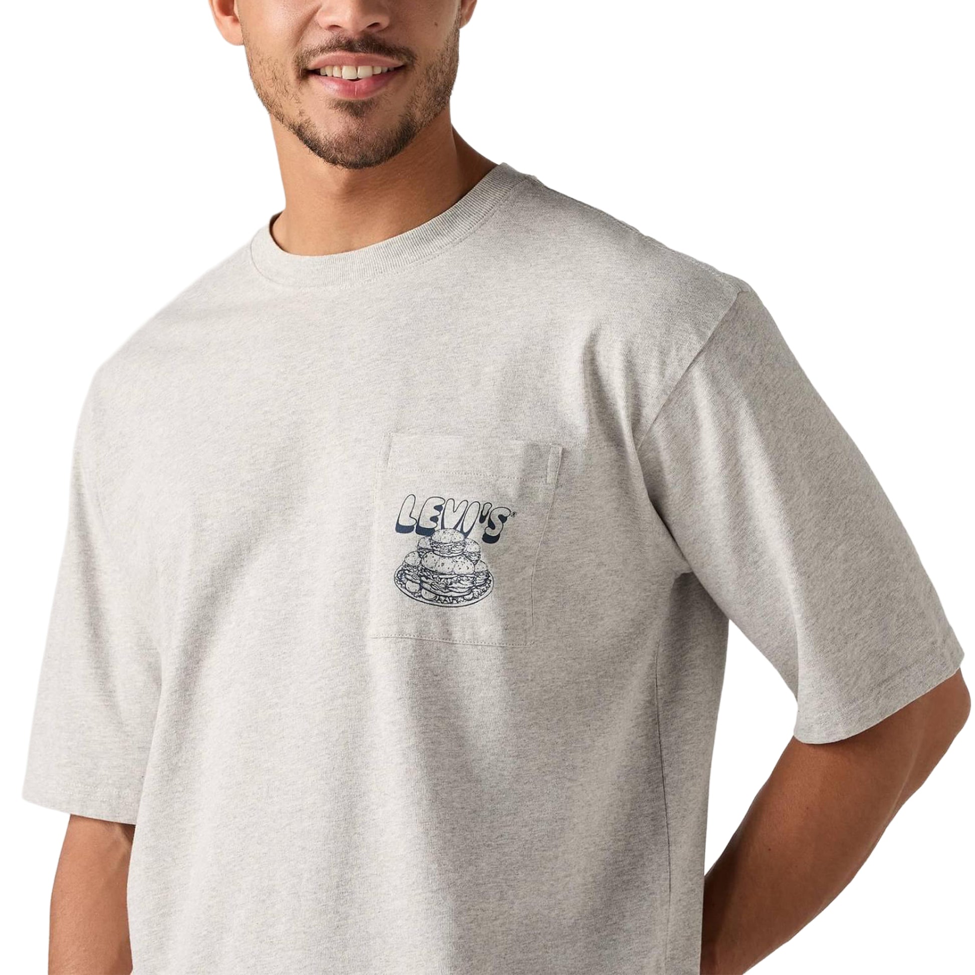 Levis LSE Half Sleeve Graphic Pocket Tee Flavor Lgt Heather  - 006IH-0000