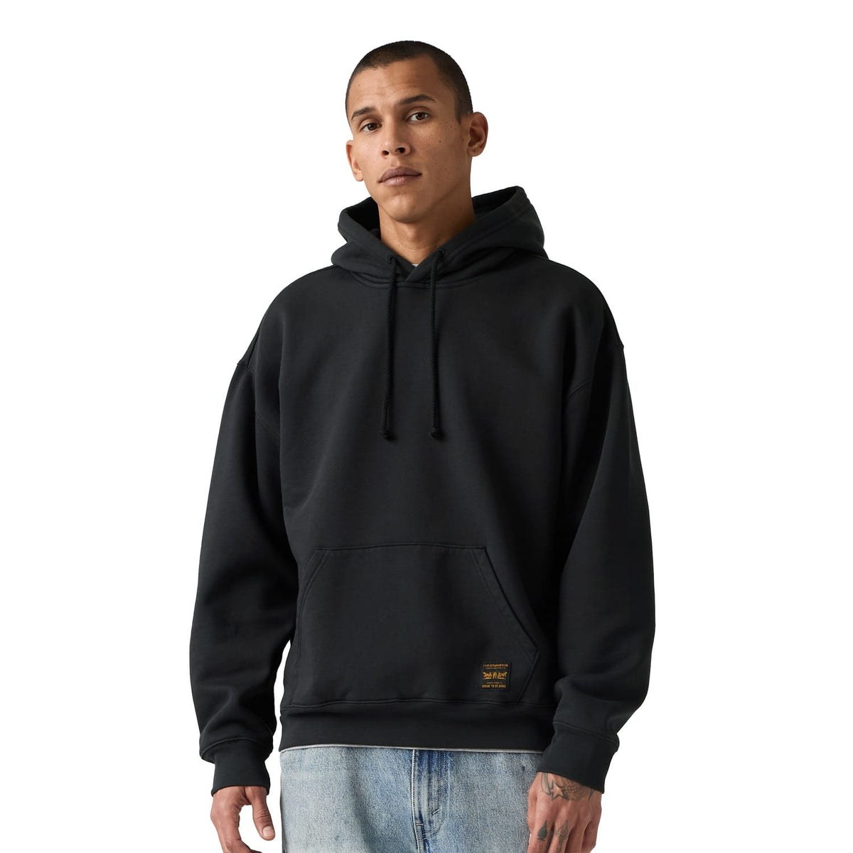 Levis Workwear Pullover Hoodie Jet Black Brushed Fleece  - 0084Q-0000