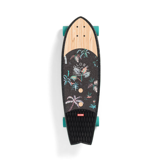 Tabla de crucero Globe Sun City de 30" en madera de olivo/jungla neón