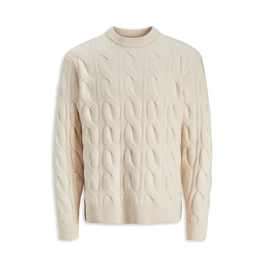 Jack & Jones Henry Cable Knit Crew Neck Sea Salt  - 12262159SS