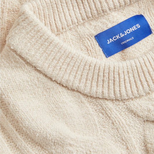 Jack & Jones Henry Cable Knit Crew Neck Sea Salt  - 12262159SS