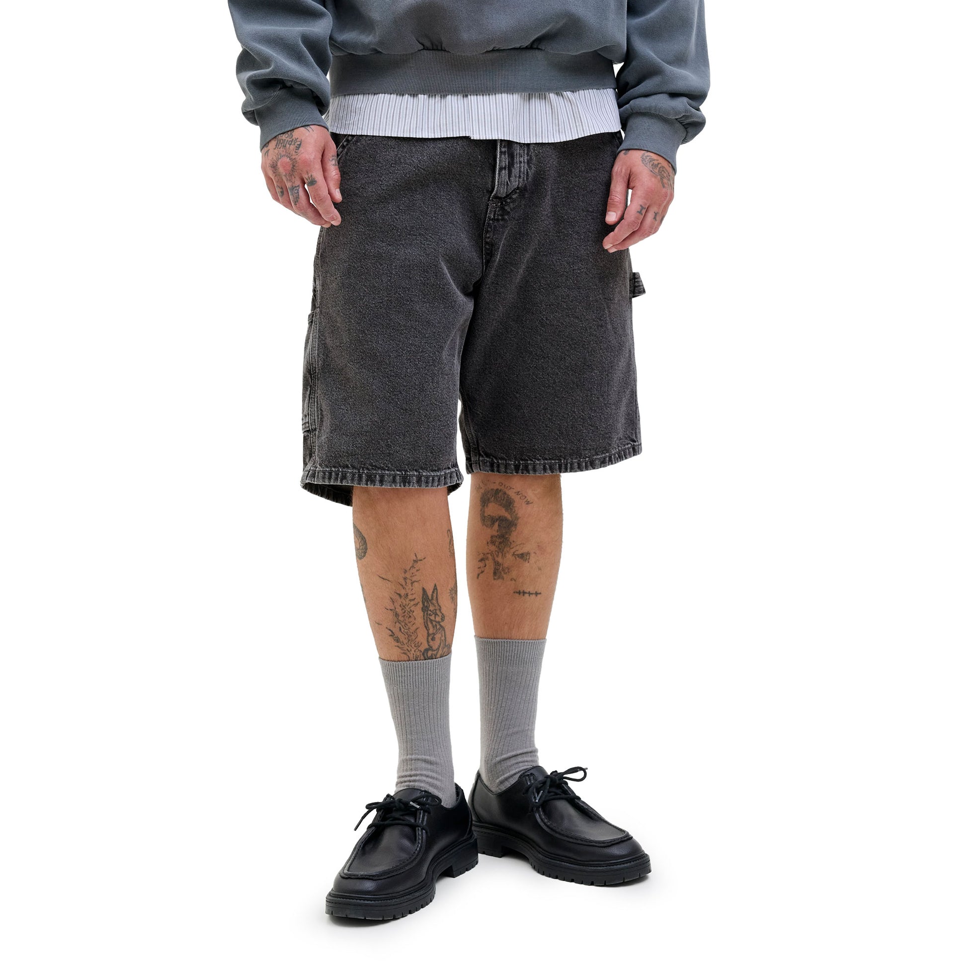 Jack & Jones Alex JJCarpenter Shorts SQ 889 Grey Denim  - 12273238GD