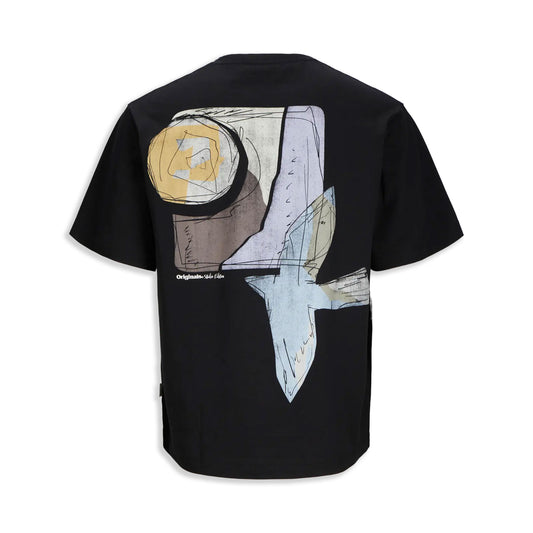 Jack & Jones Paros Abstract Tee SS Crew Neck Black  - 12273385B