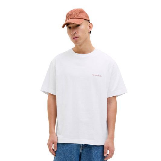 Jack & Jones Marraskesh Sketch Tee SS Crew Neck Bright White  - 12273388BW