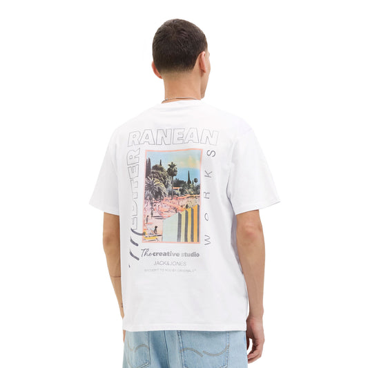 Jack & Jones Almeria World Tee SS Crew Neck Bright White  - 12276785BW