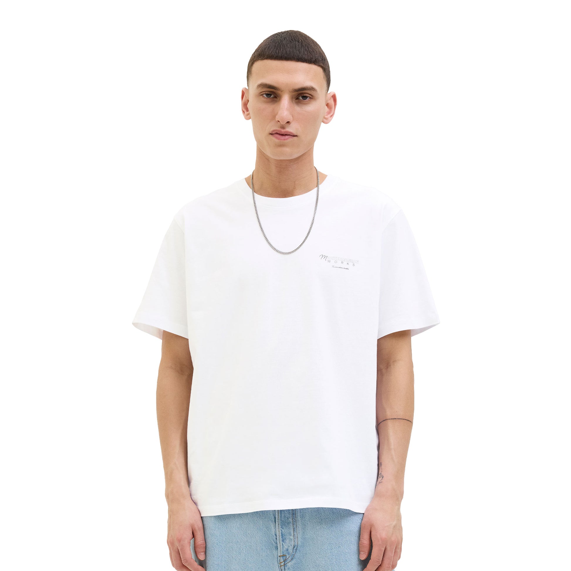 Jack & Jones Almeria World Tee SS Crew Neck Bright White  - 12276785BW