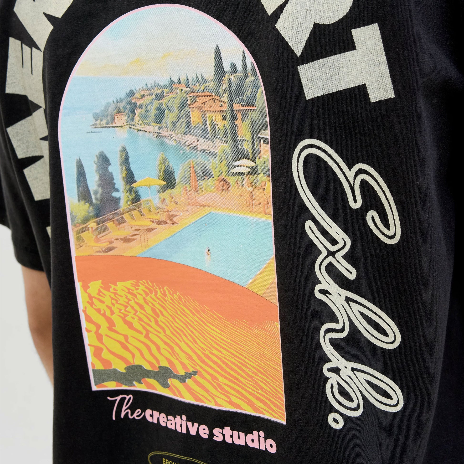 Jack & Jones Almeria World Tee SS Crew Neck Black  - 12276785B