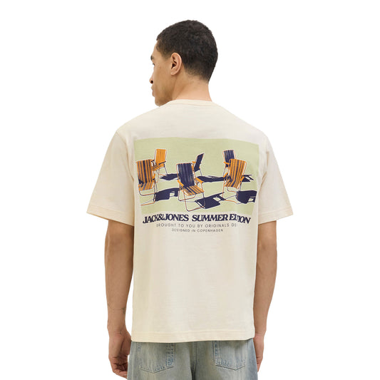 Jack & Jones Tavira Pop Tee SS Crew Neck Antique White  - 12276826AW