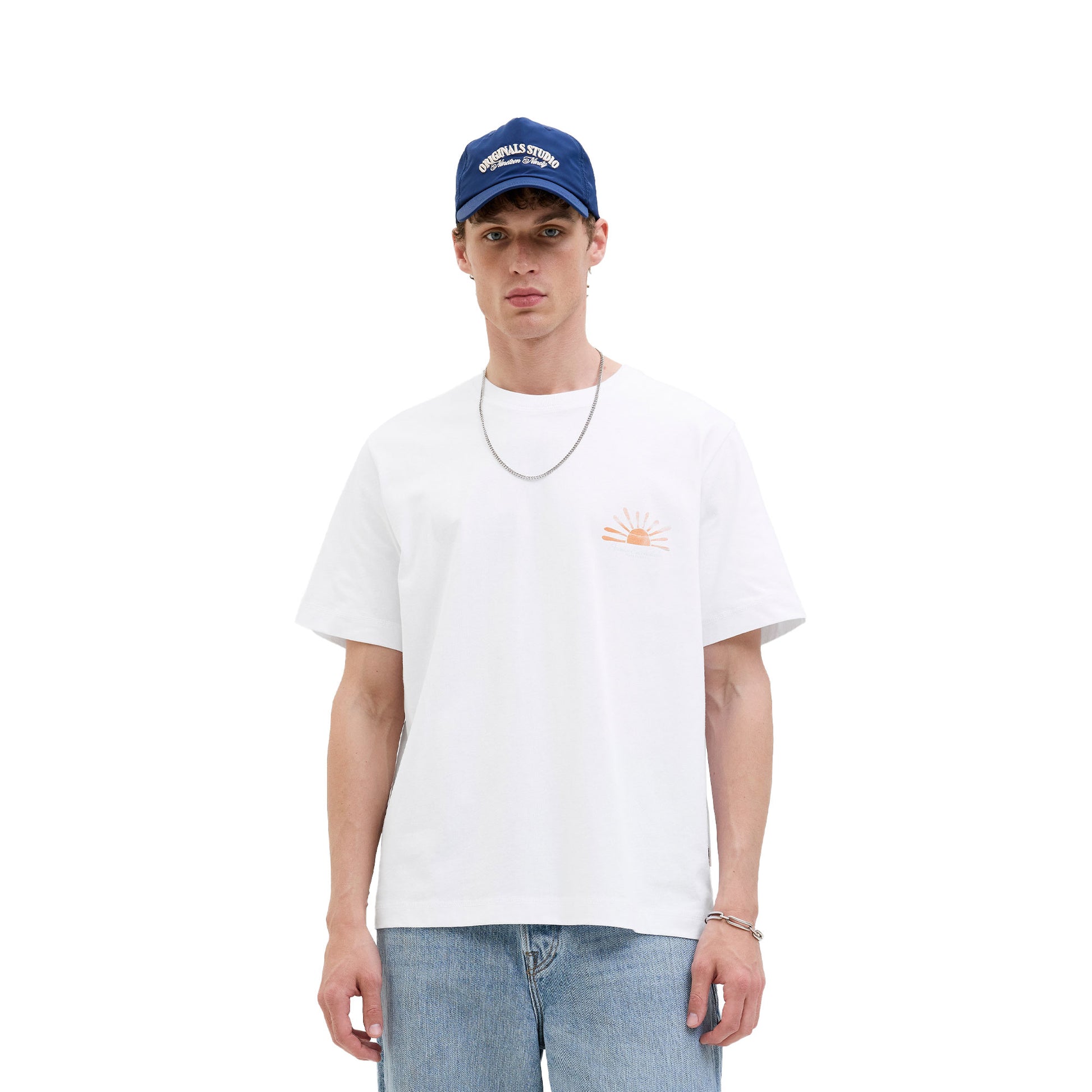 Jack & Jones Canggu Summer Picture Tee SS Bright White  - 12277229BW