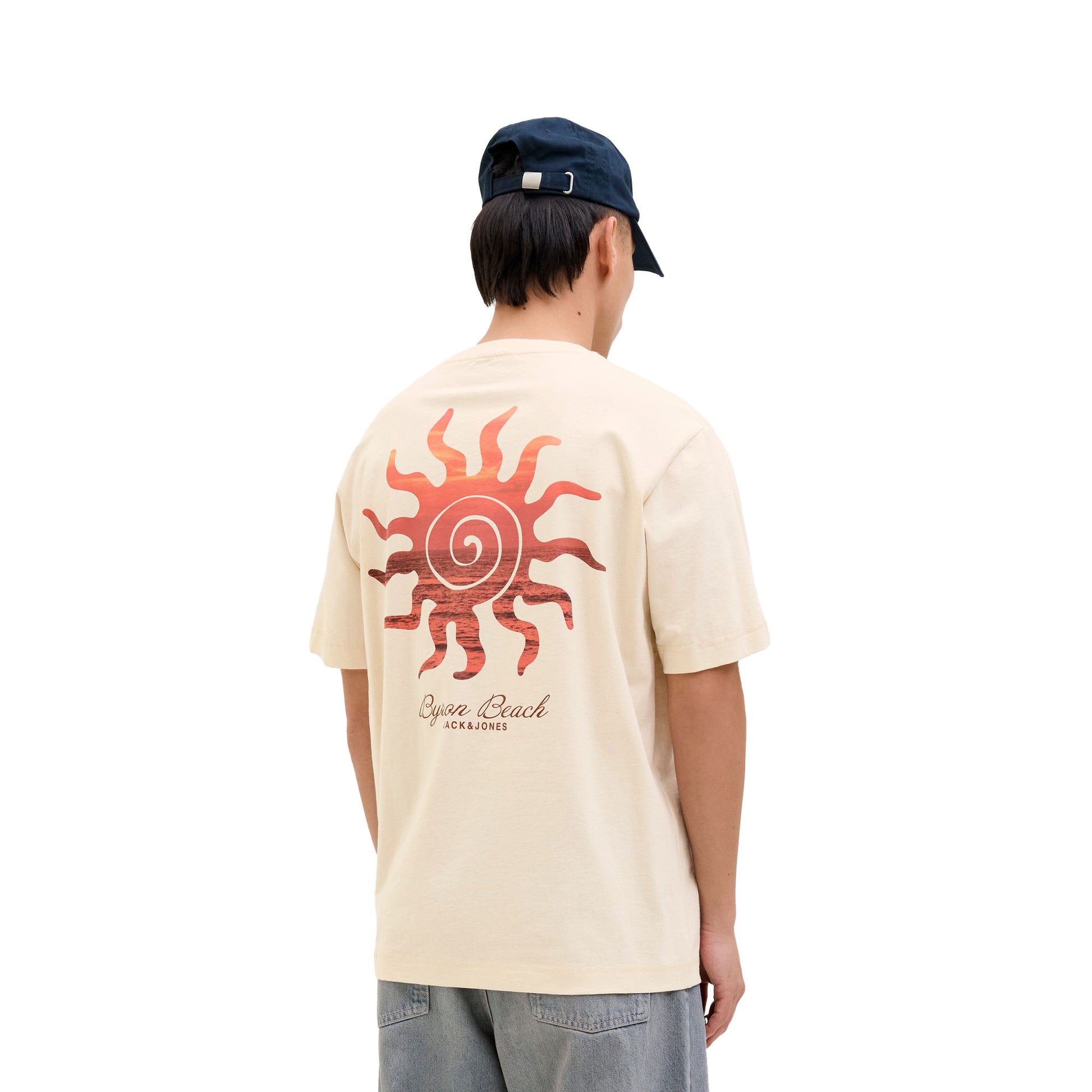 Jack & Jones Canggu Summer Picture Tee SS Ecru  - 12277229E