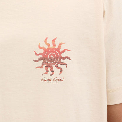 Jack & Jones Canggu Summer Picture Tee SS Ecru  - 12277229E